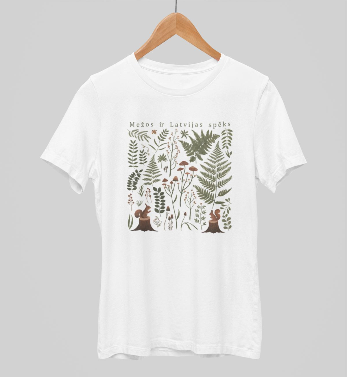 Balti UNISEX krekli "Latvijas mežs"