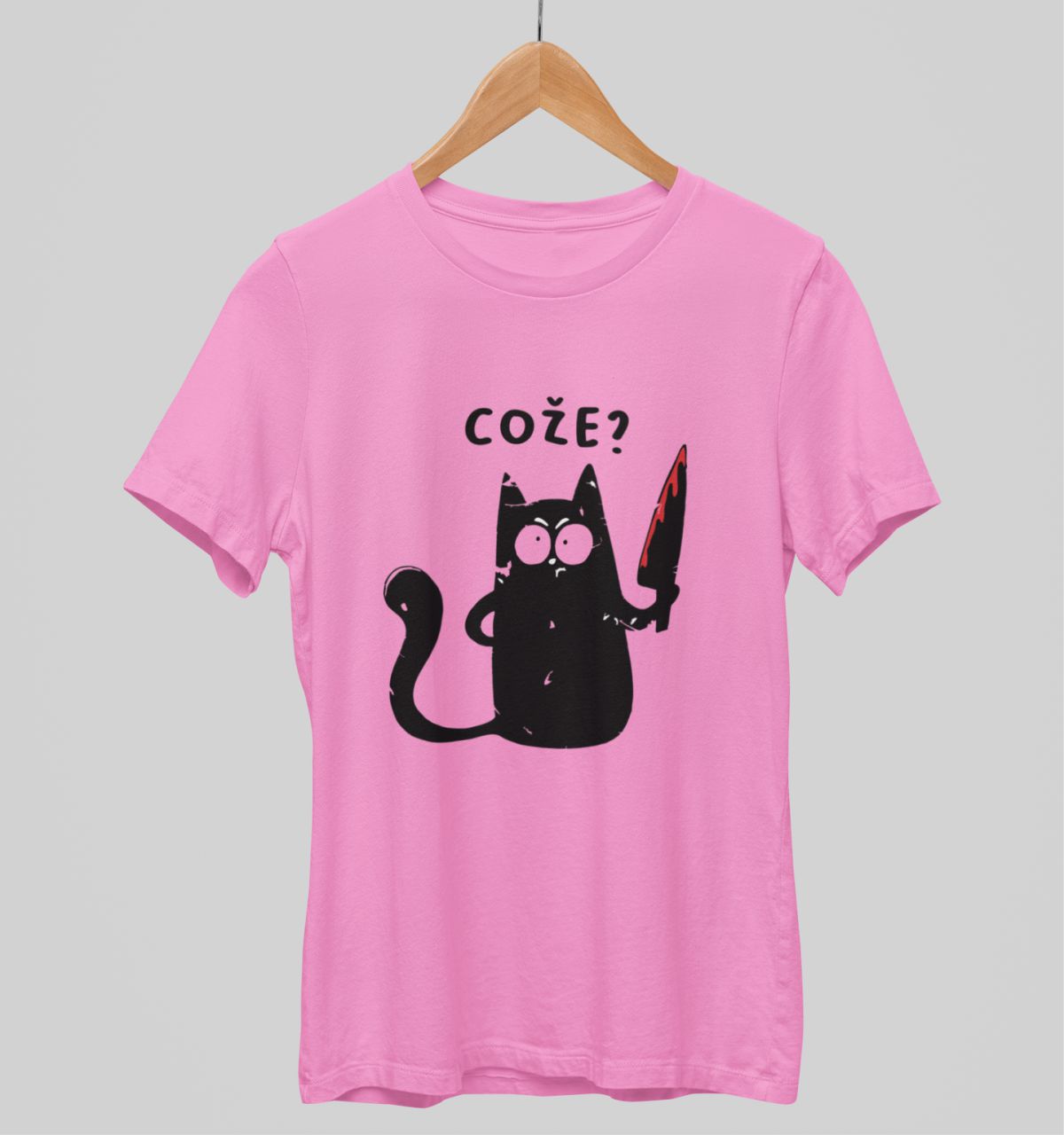 Růžové unisex tričko "Cože?"