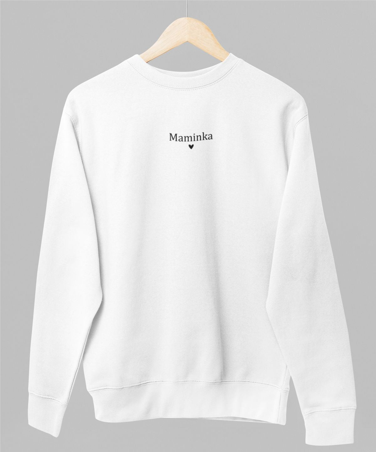 Bílá unisex mikina "Maminka se srdíčkem"