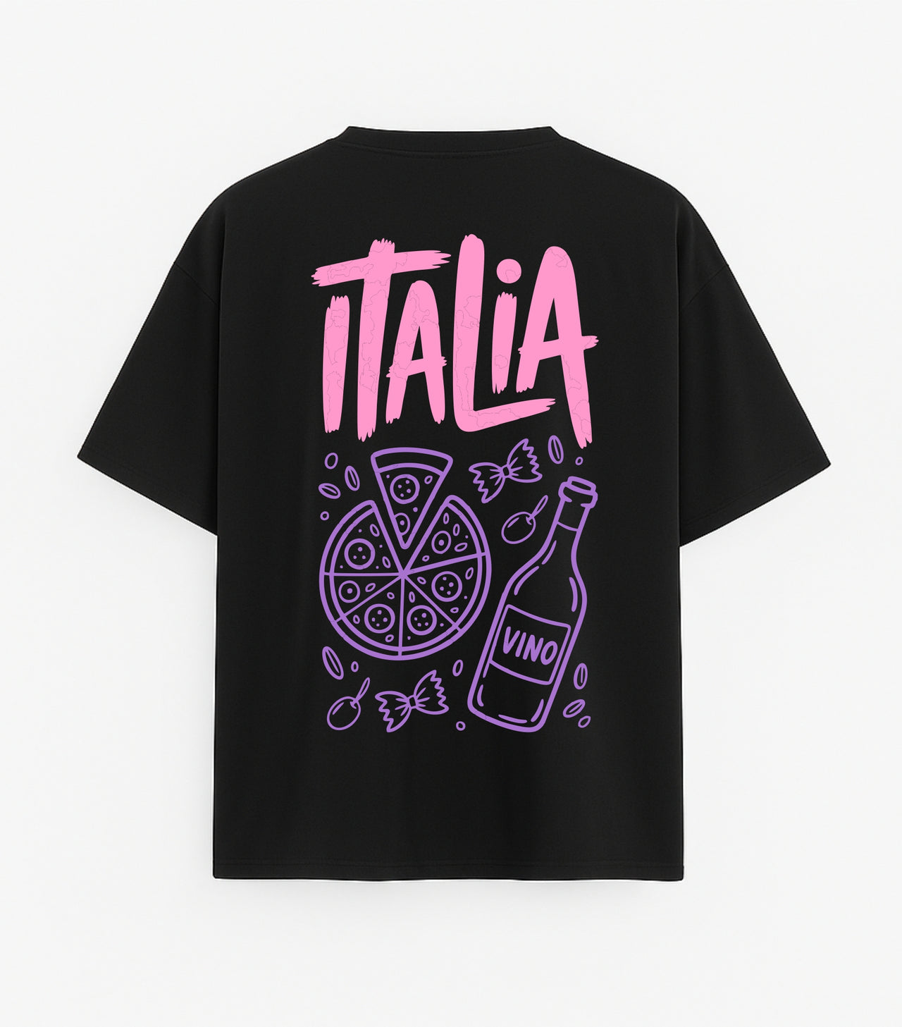 Oversized black T-shirt "Italia"