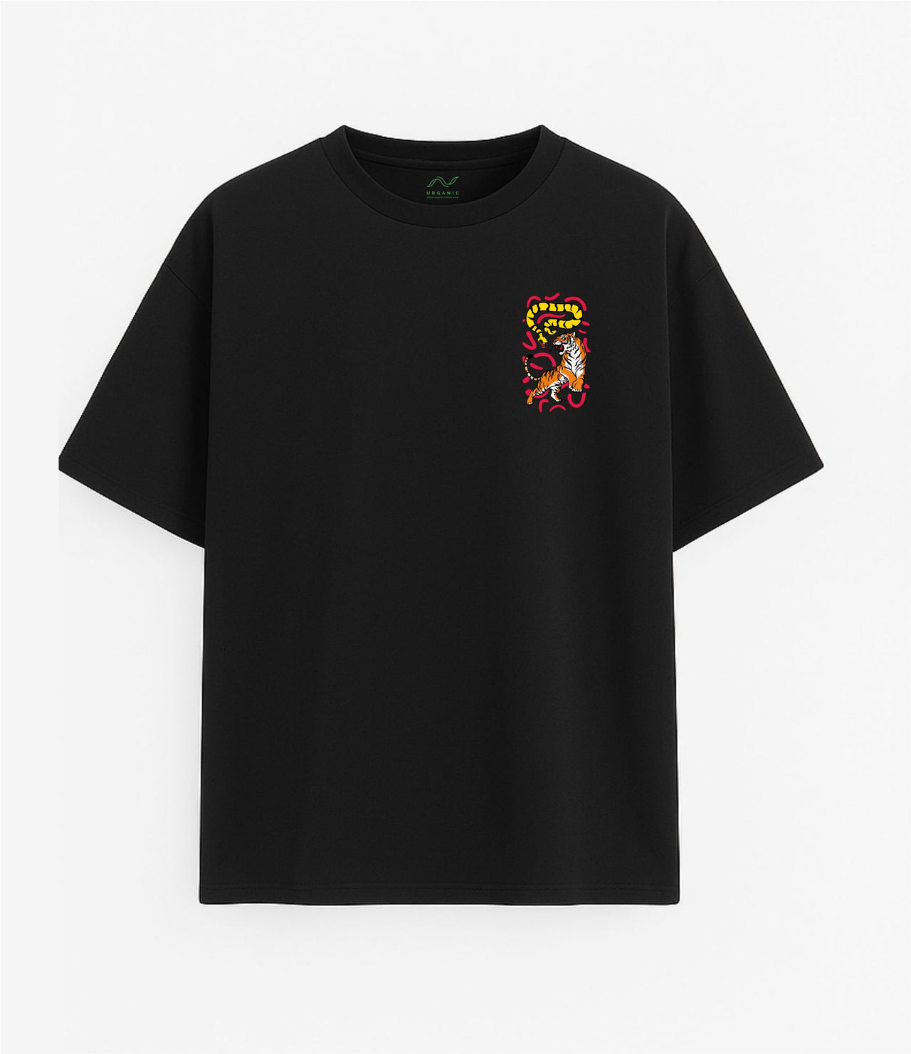Oversized black T-shirt "Tiger"