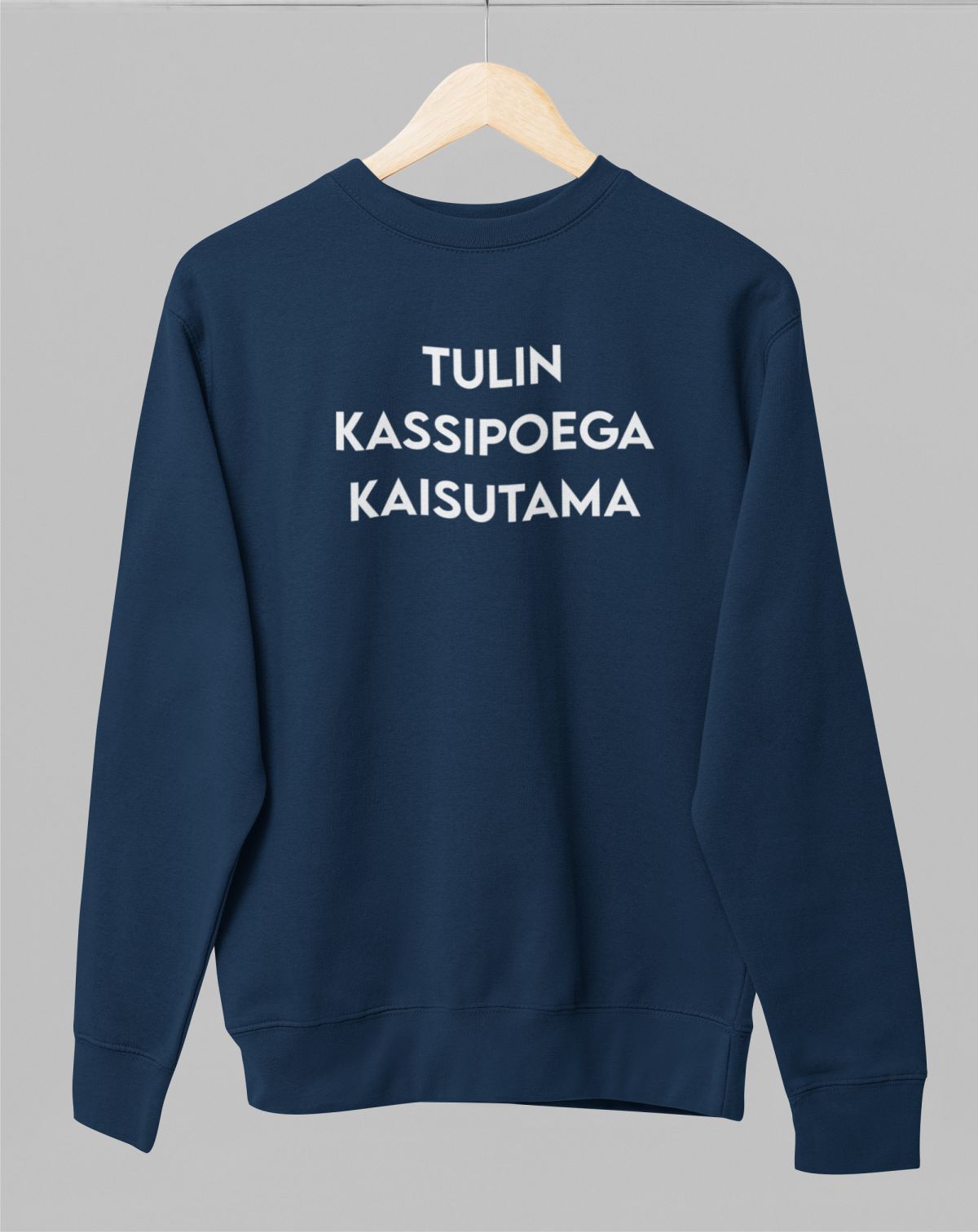 Sinine UNISEX dressipluus ilma kapuutsita "Tulin kassipoega kaisutama"