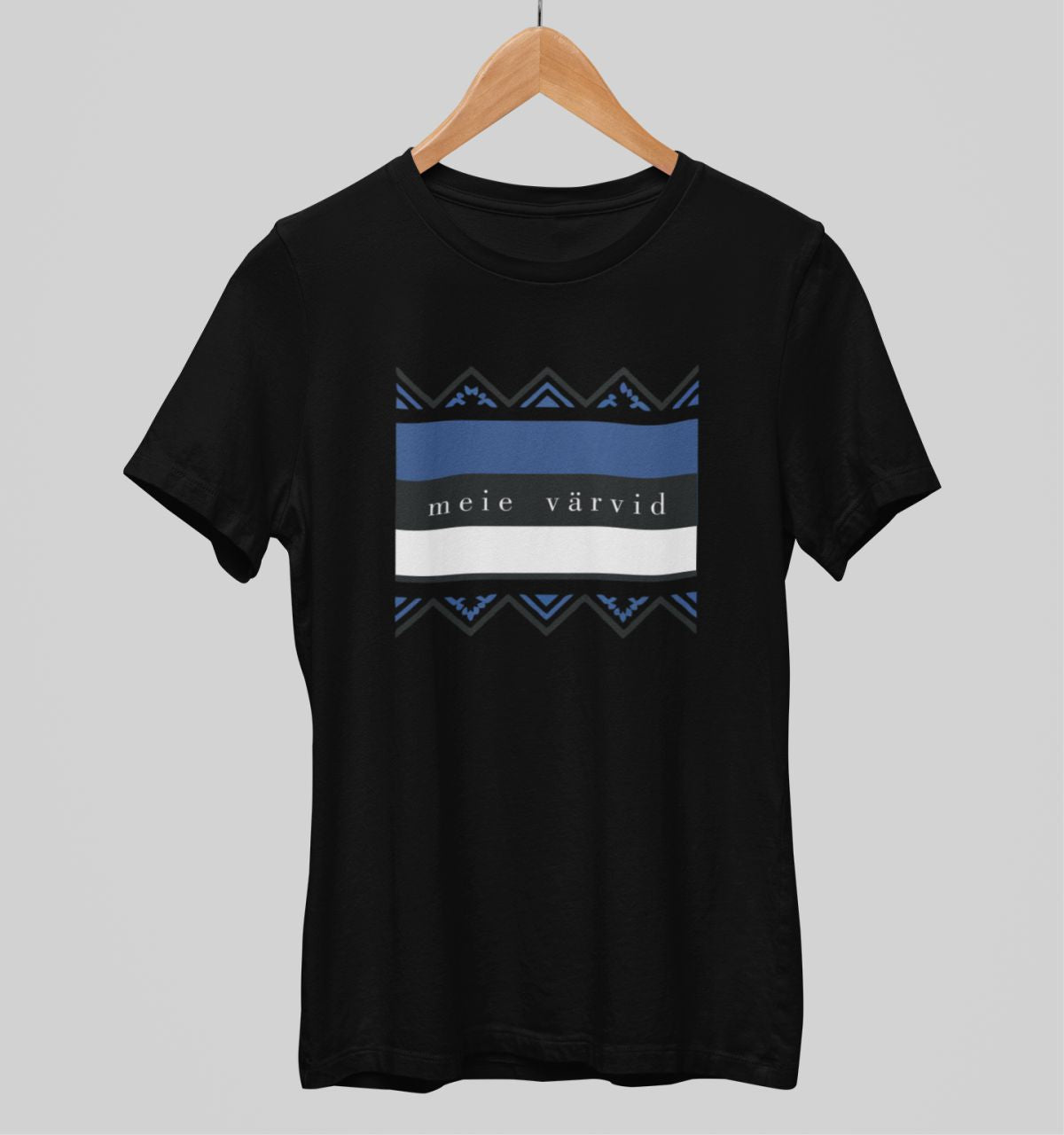 Must unisex T-särk "Meie värvid"