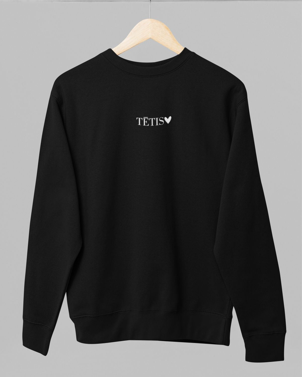 Melns UNISEX džemperis bez kapuces "Tētis ar sirsniņu"