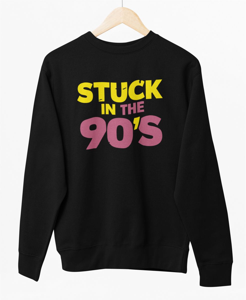 Schwarzer UNISEX Pullover „Stuck in the 90's“