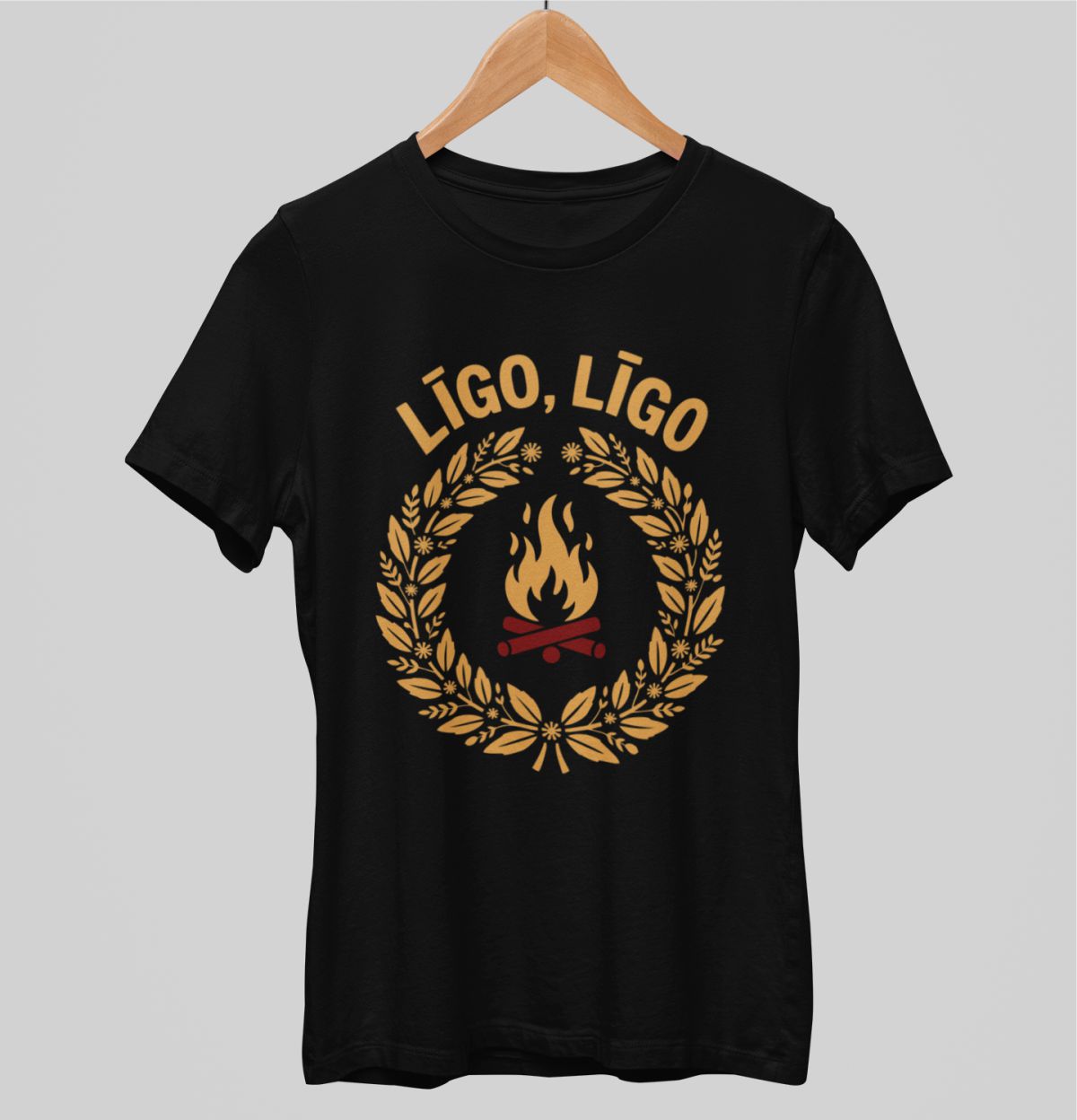 Melni unisex krekli "Līgo līgo"