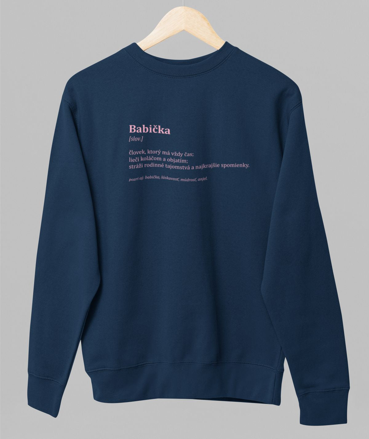 Navy unisex sweatshirt "Popis babičky"