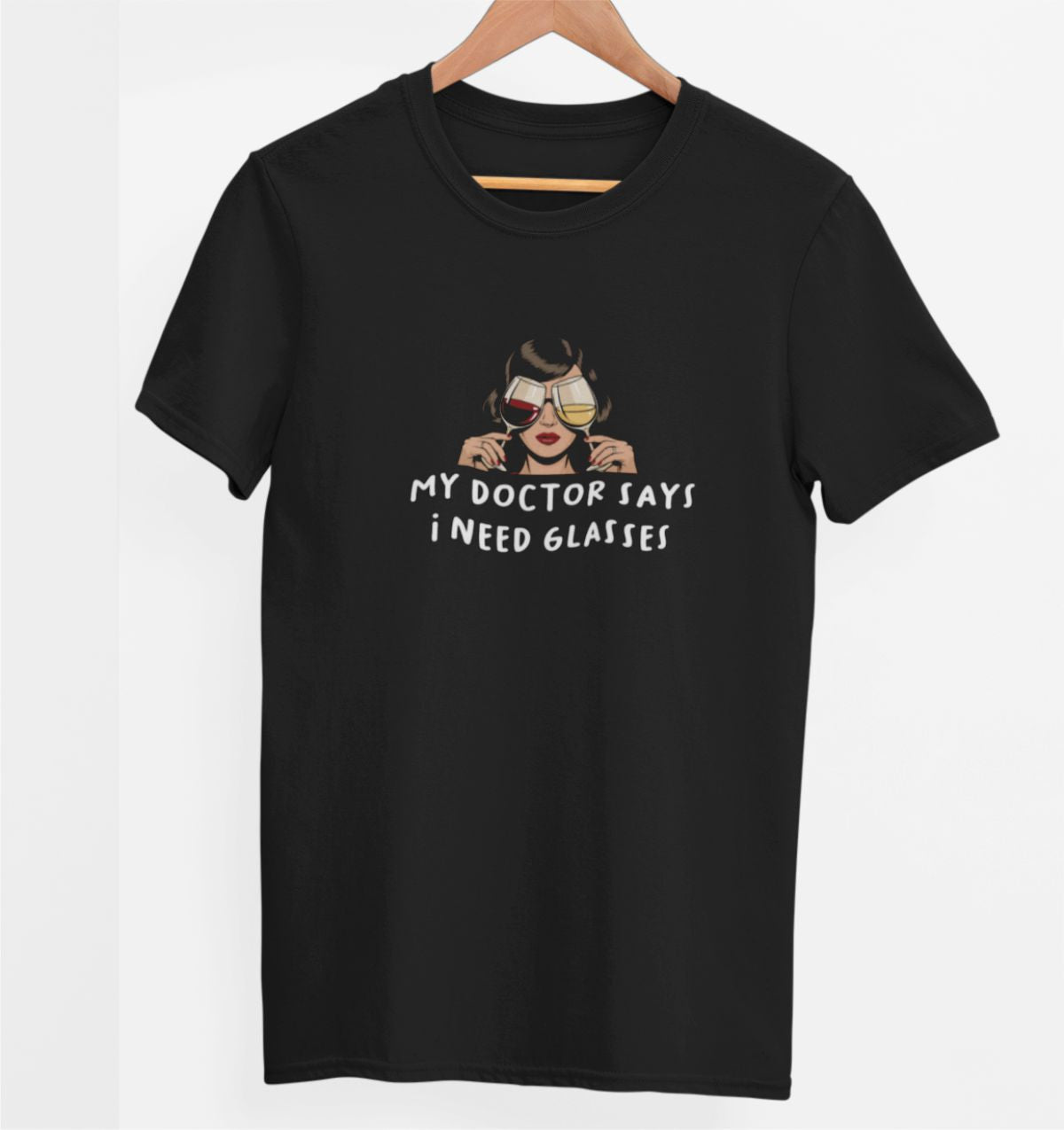 Čierne UNISEX tričko „Môj lekár hovorí“