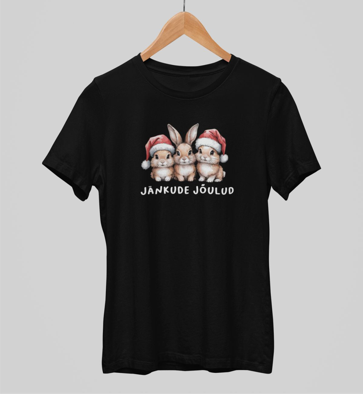 Must UNISEX T-särk "Jänkude jõulud"