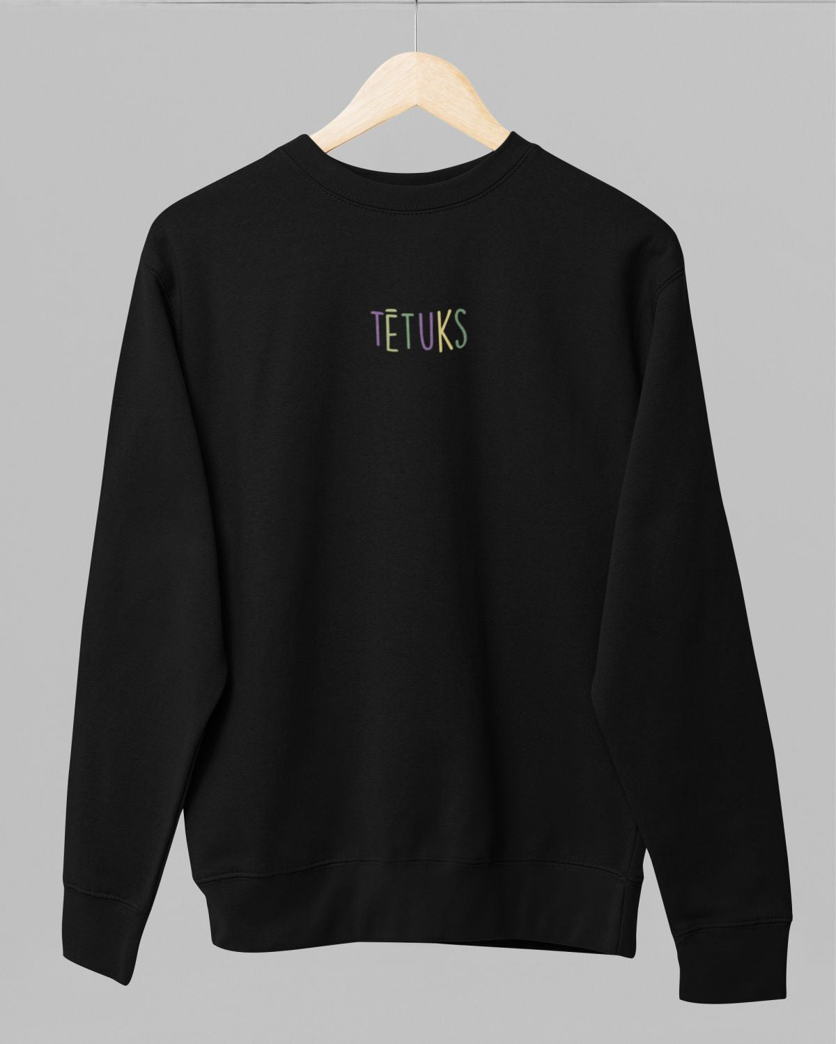 Melns UNISEX džemperis bez kapuces "Tētuks"