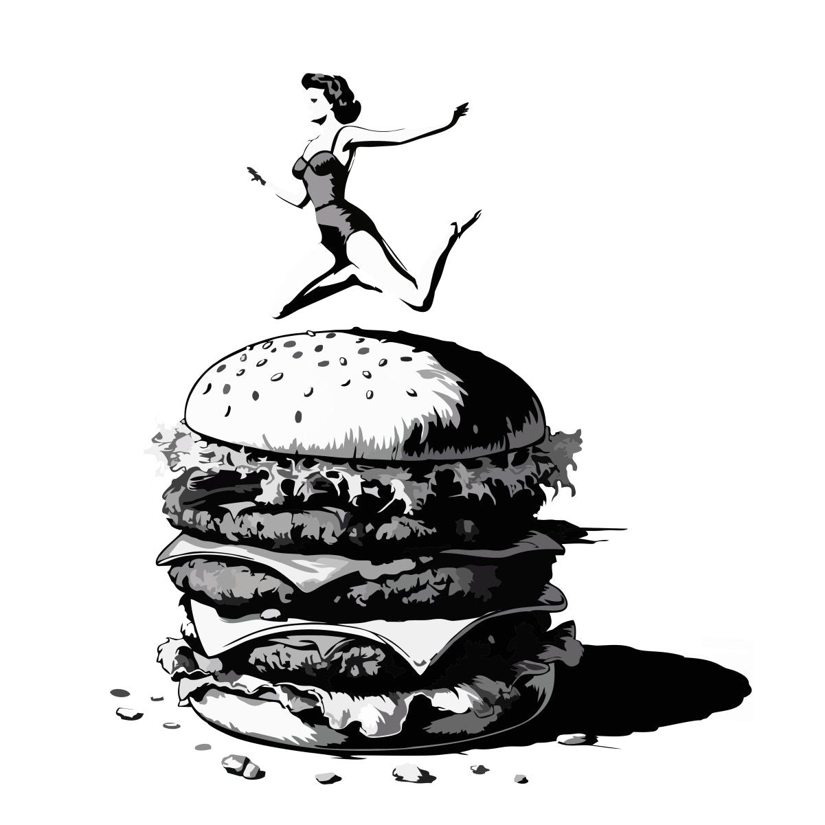 Weißes UNISEX T-Shirt "Sprung"