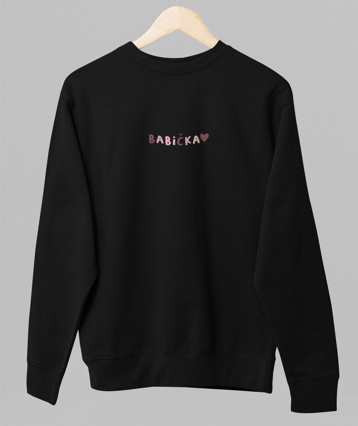 Black unisex sweatshirt "Babička so srdiečkom"