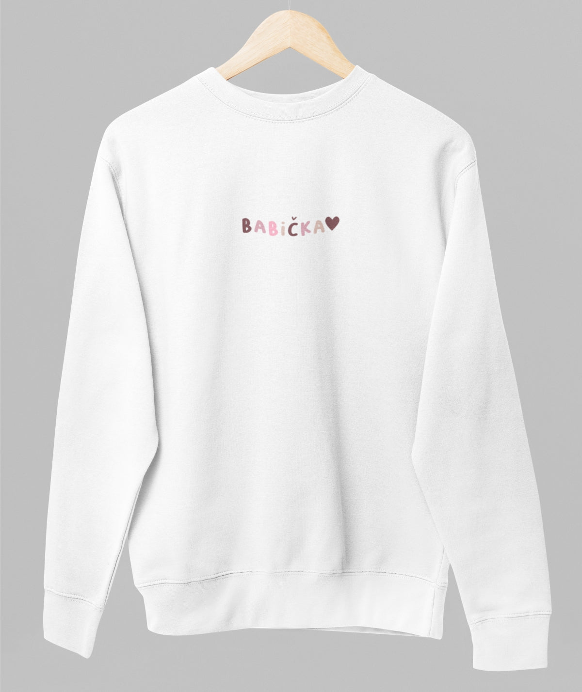White unisex sweatshirt "Babička so srdiečkom"