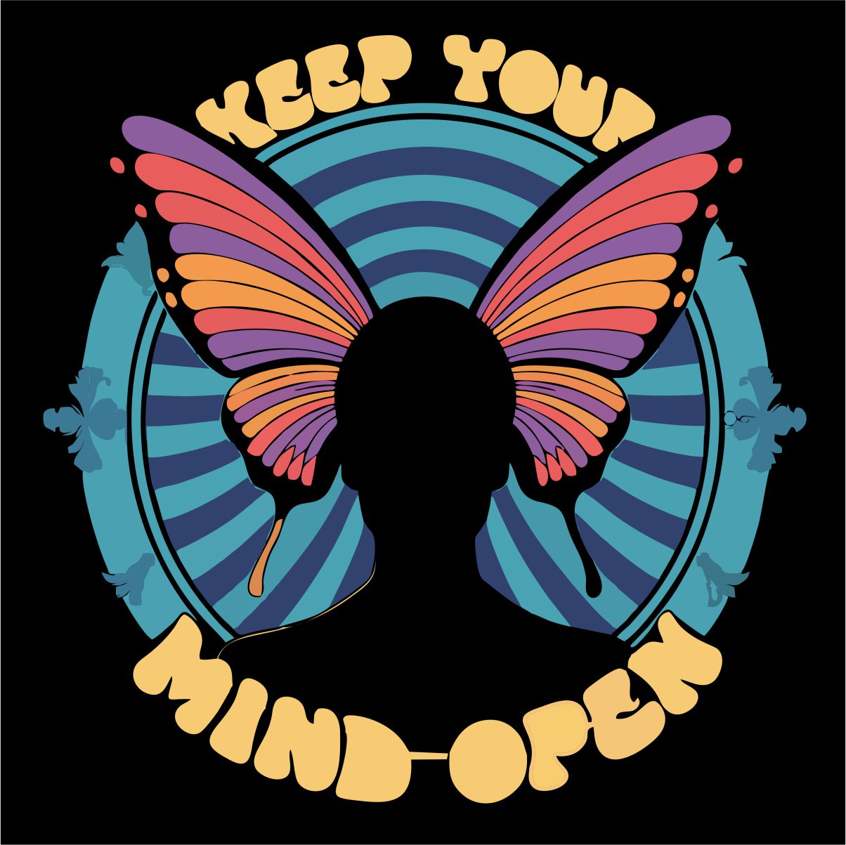 Schwarzer UNISEX Pullover „Keep your mind open“