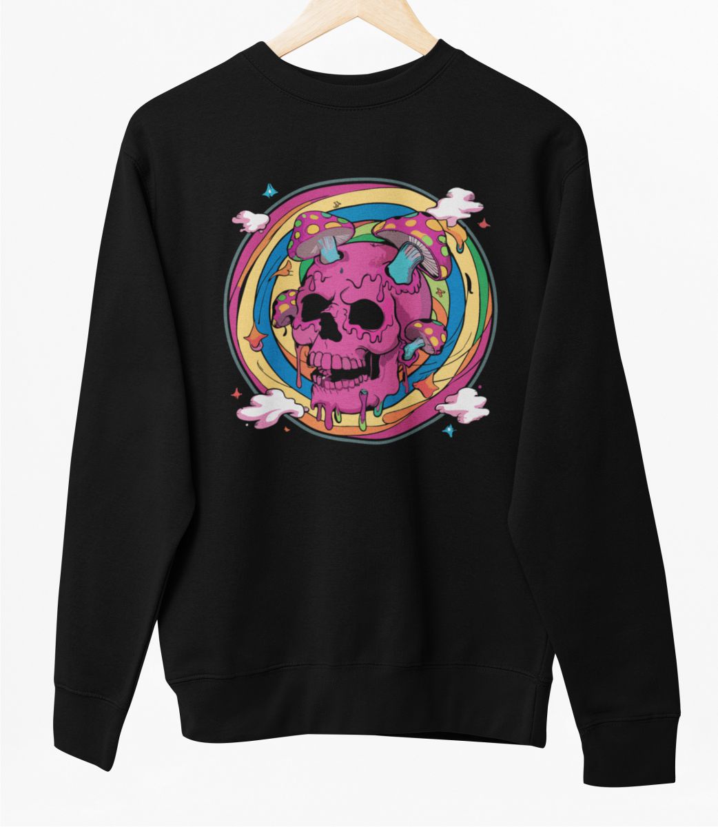 Bluza UNISEX czarna "Różowe niebo"