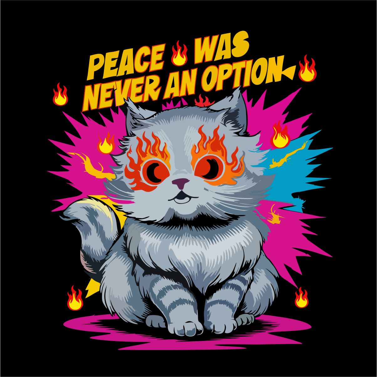 Svart UNISEX T-shirt ”Peace was never an option”