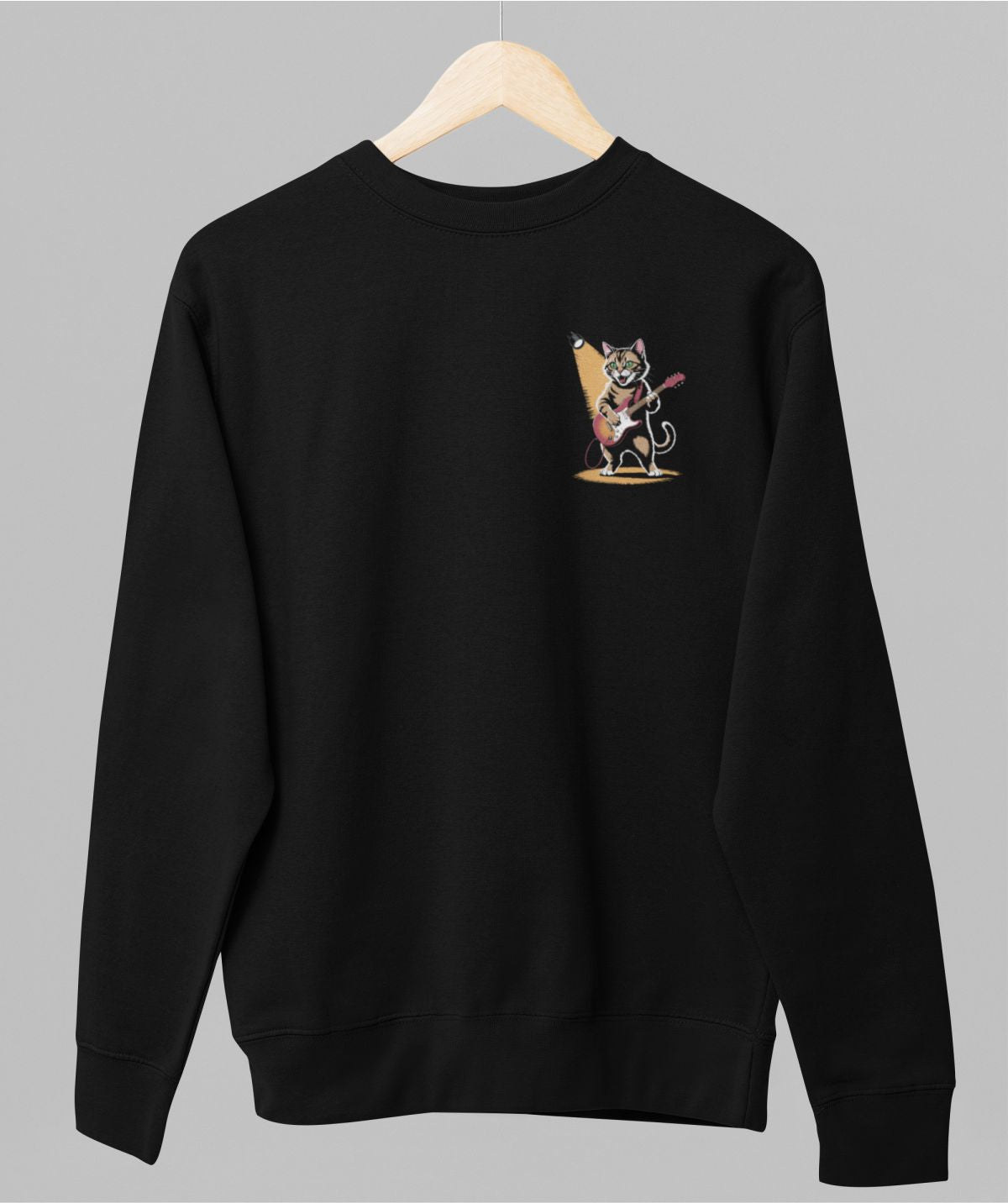 Musta unisex collegepaita "Rock n roll"