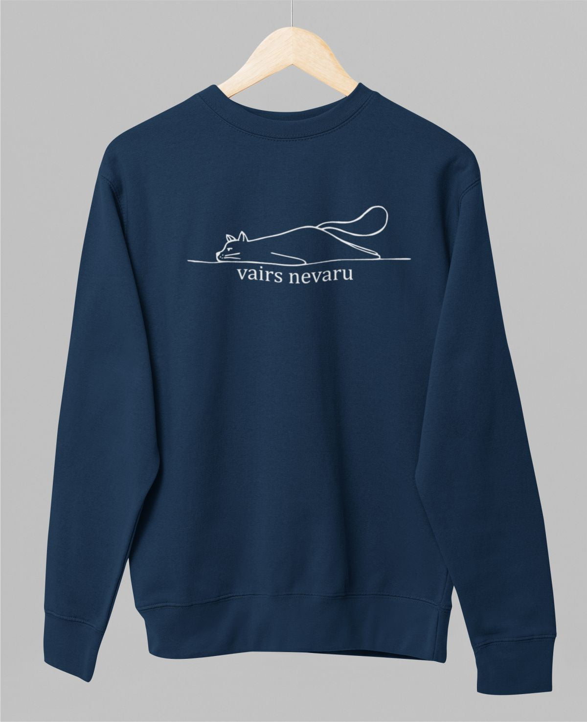 Zils UNISEX džemperis bez kapuces "Vairs nevaru"