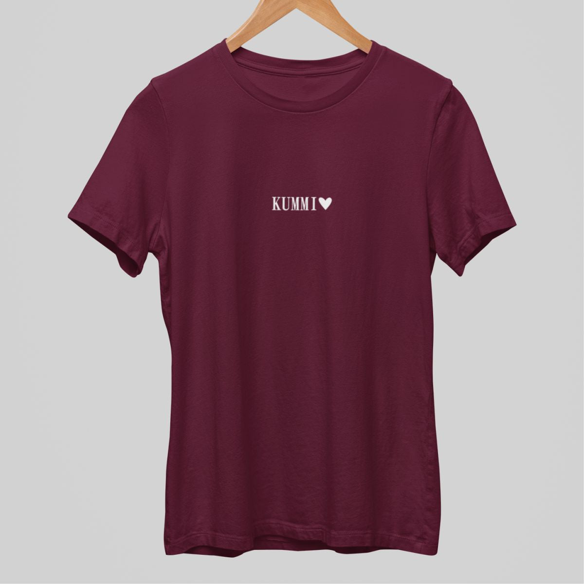 Burgundinpunainen t-paita "Kummisetä ja sydän"