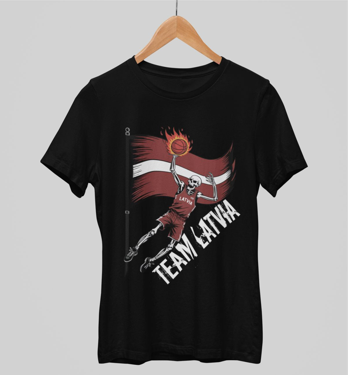 Melni unisex krekli "Team Latvia"