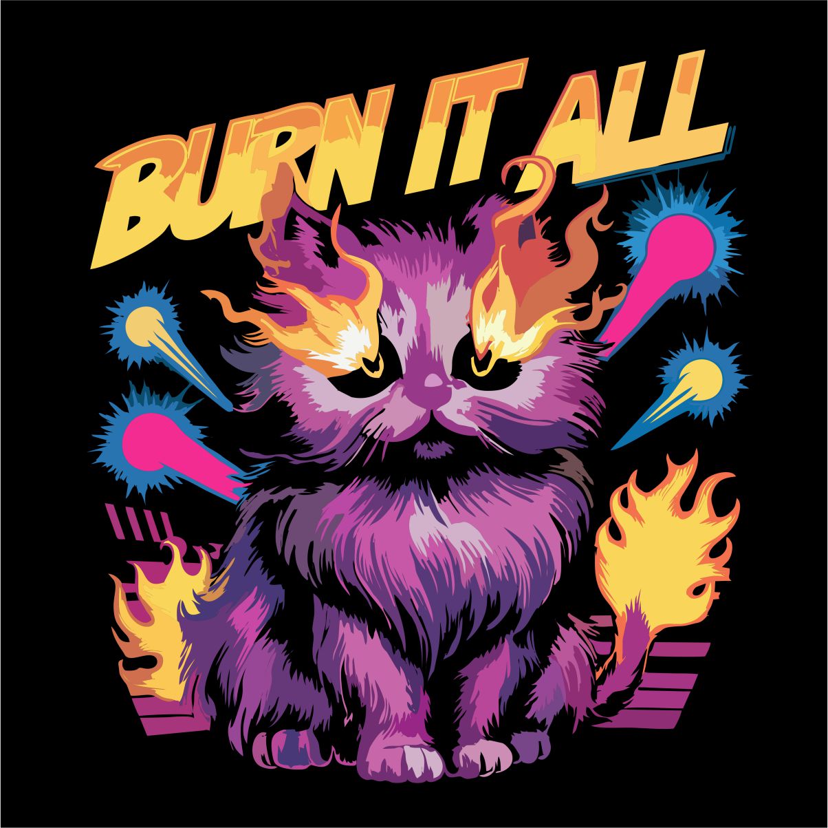 Schwarzes UNISEX T-Shirt „Burn it all“
