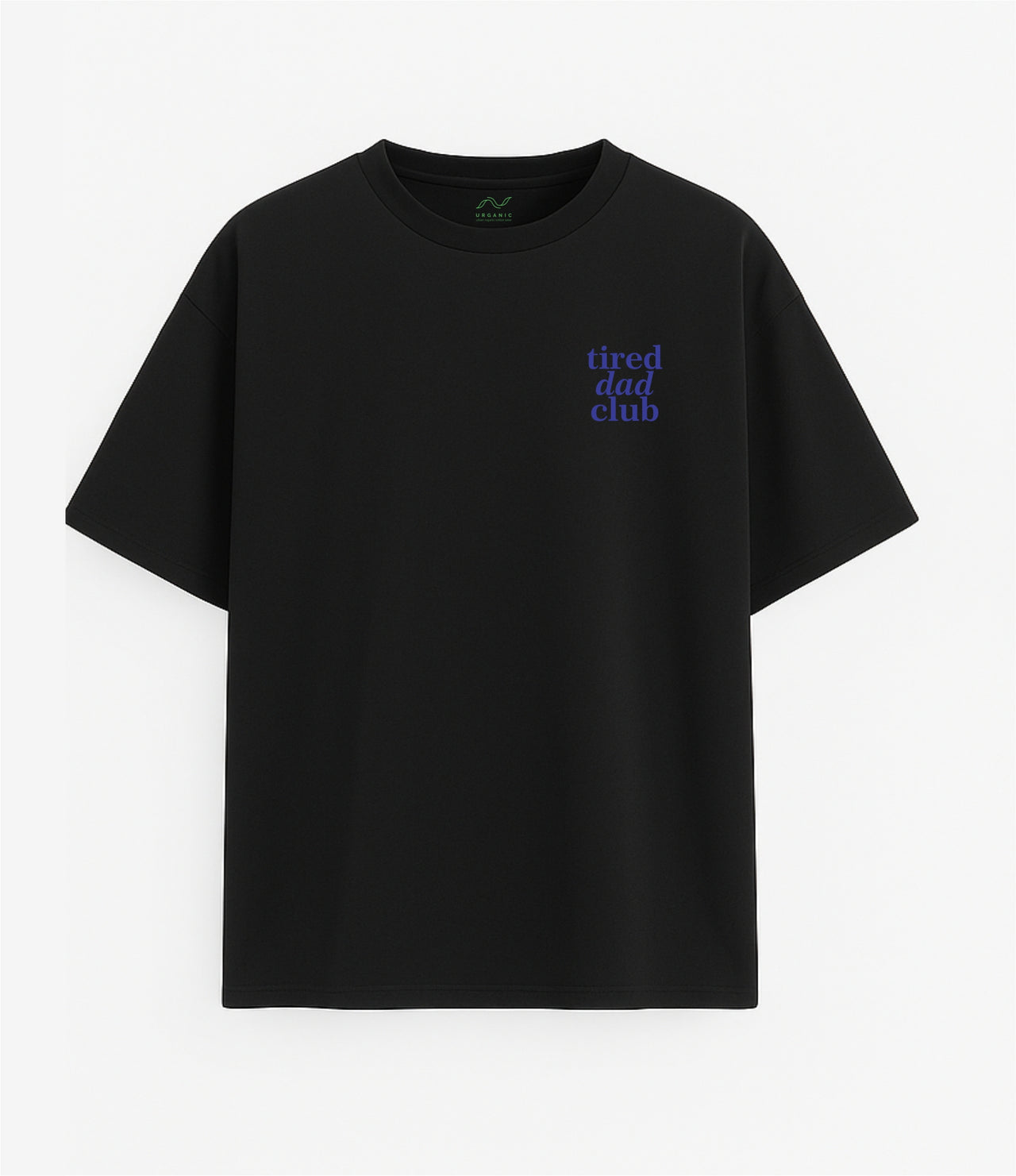 Oversized black T-shirt "Tired dad club"