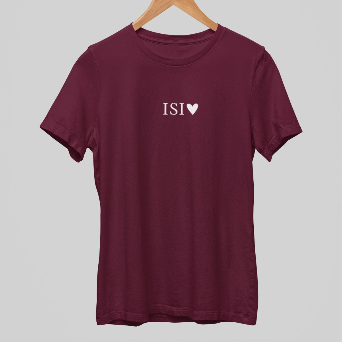 Burgundinpunainen t-paita "Isi ja sydän"