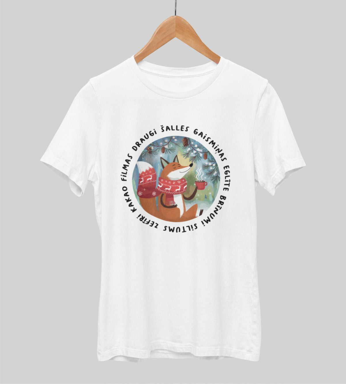 Balti UNISEX krekli "Ziemassvētku simboli"