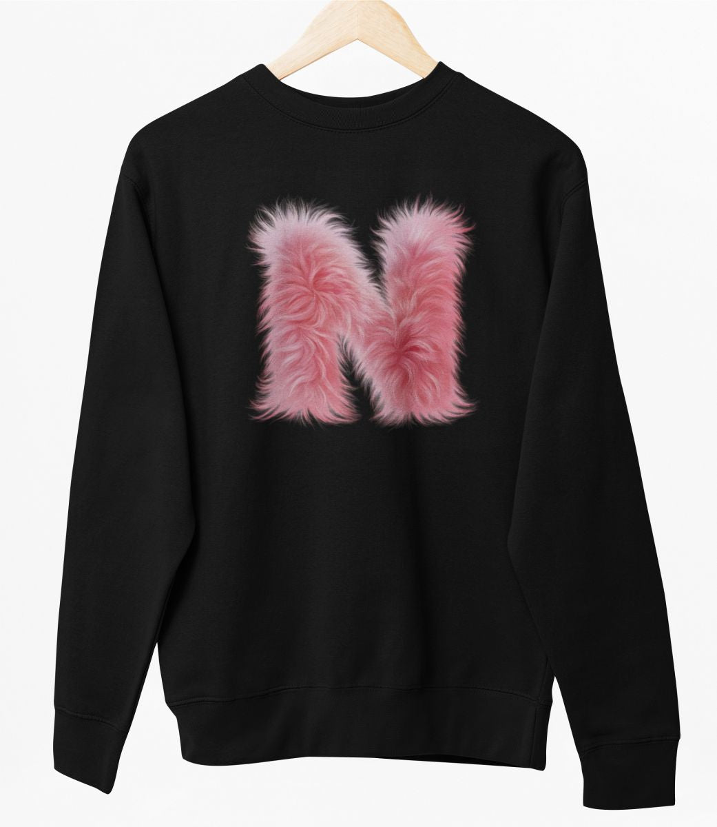 Schwarzer UNISEX Pullover "N Buchstabe"