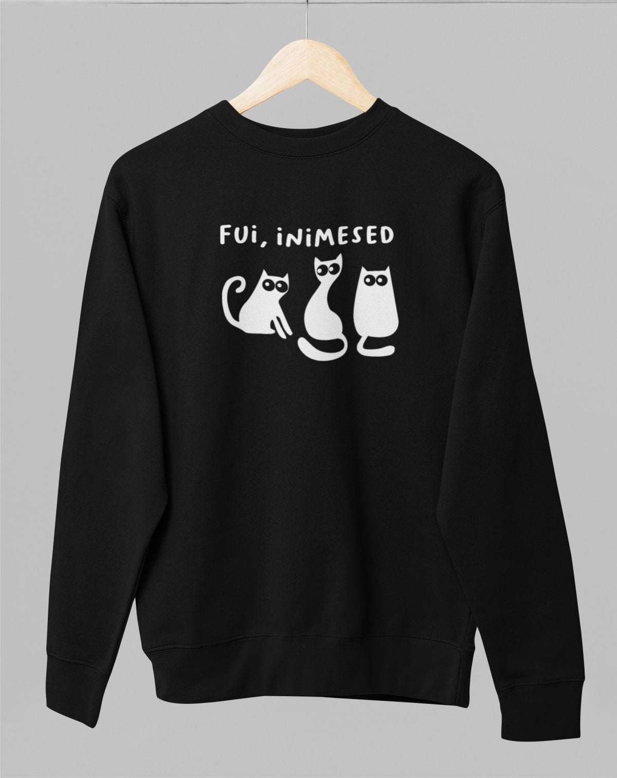 Must UNISEX dressipluus ilma kapuutsita "Fui, inimesed"