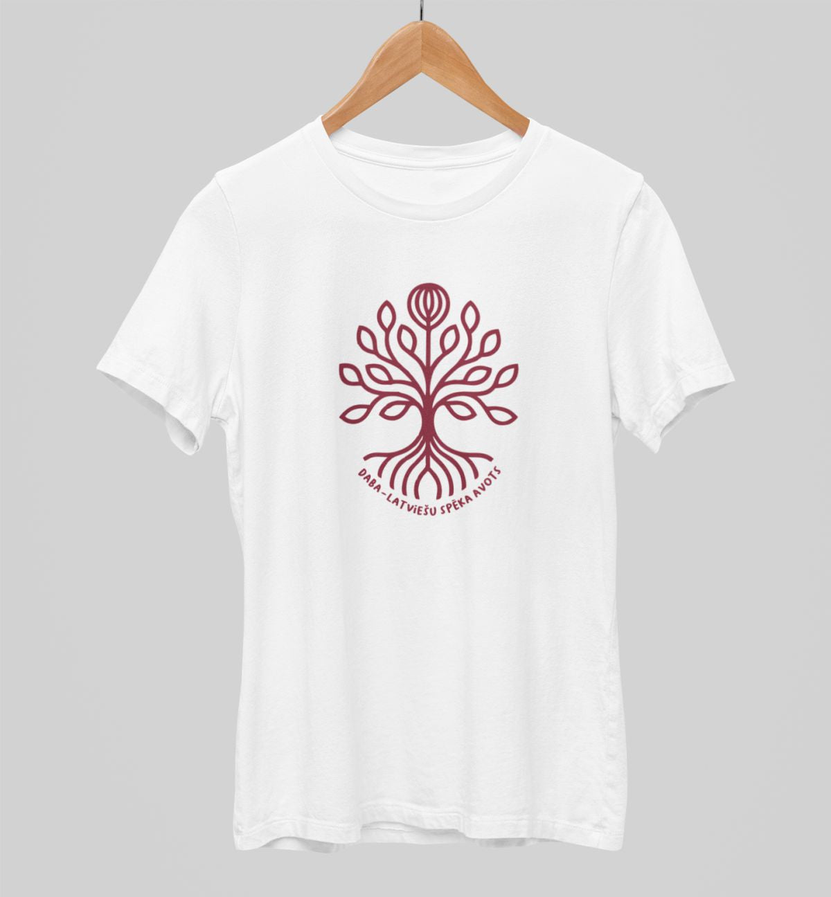 Balti UNISEX krekli "Daba – latviešu spēka avots"