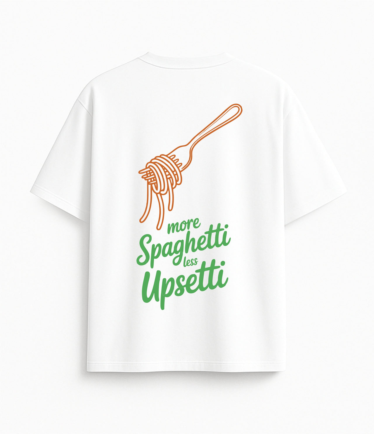 Oversized white T-shirt "Pasta is love"