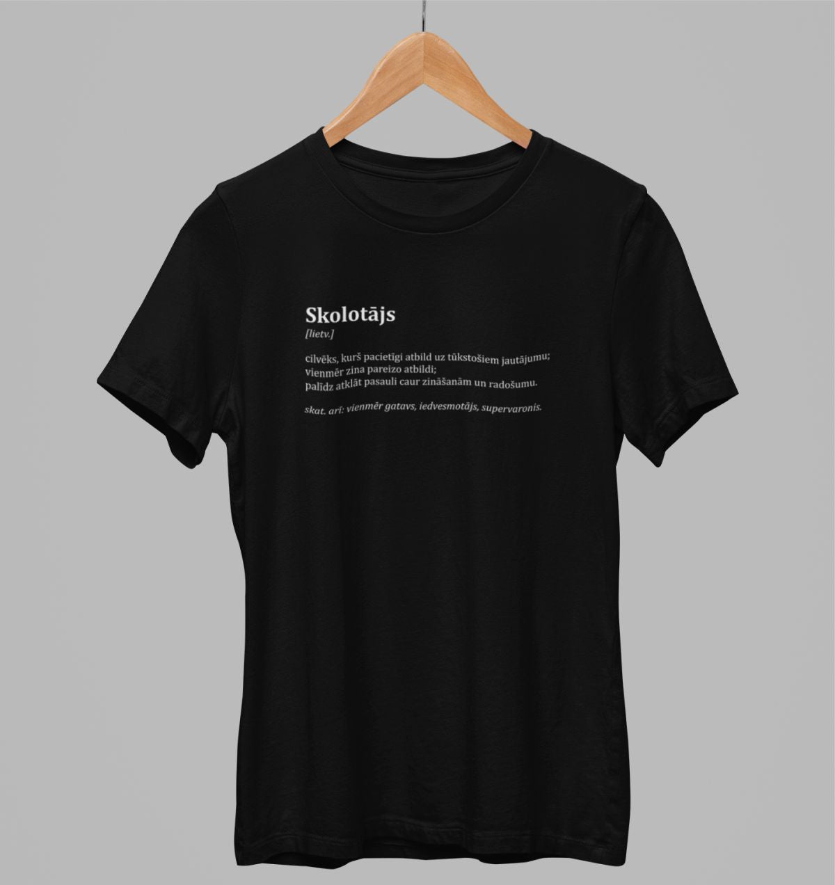 Melni unisex krekli "Skolotāja apraksts"