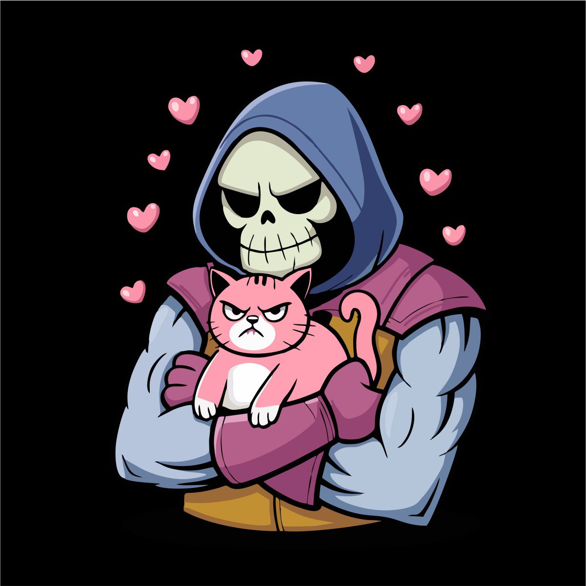 Schwarzes T-Shirt mit Rückenaufdruck "Im Herzen bin ich nett"