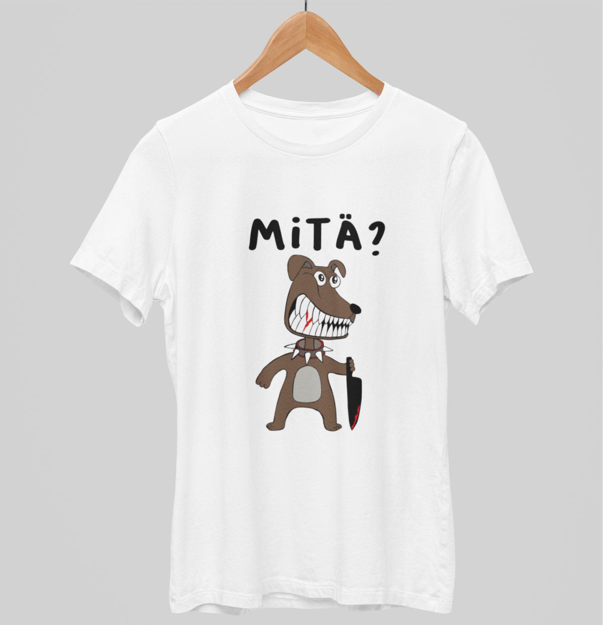 Valkoiset unisex T-paidat "Mitä pentu"