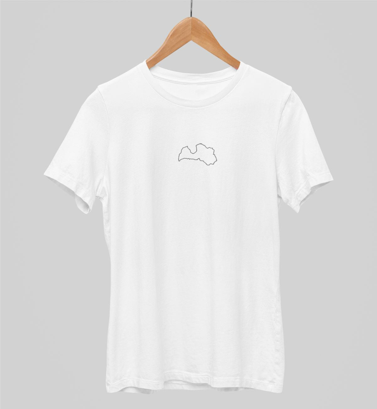 Balti UNISEX krekli "Latvijas kontūras"