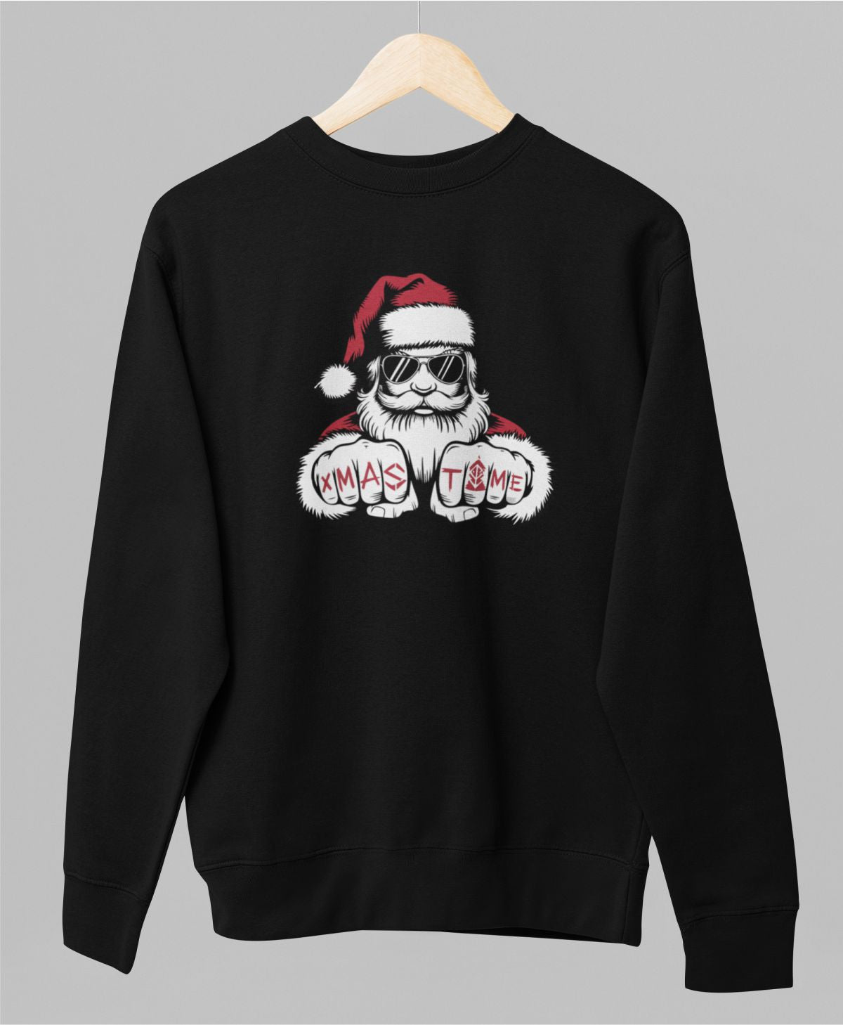 Must UNISEX pusaer ilma kapuutsita "Lahe jõuluvana"