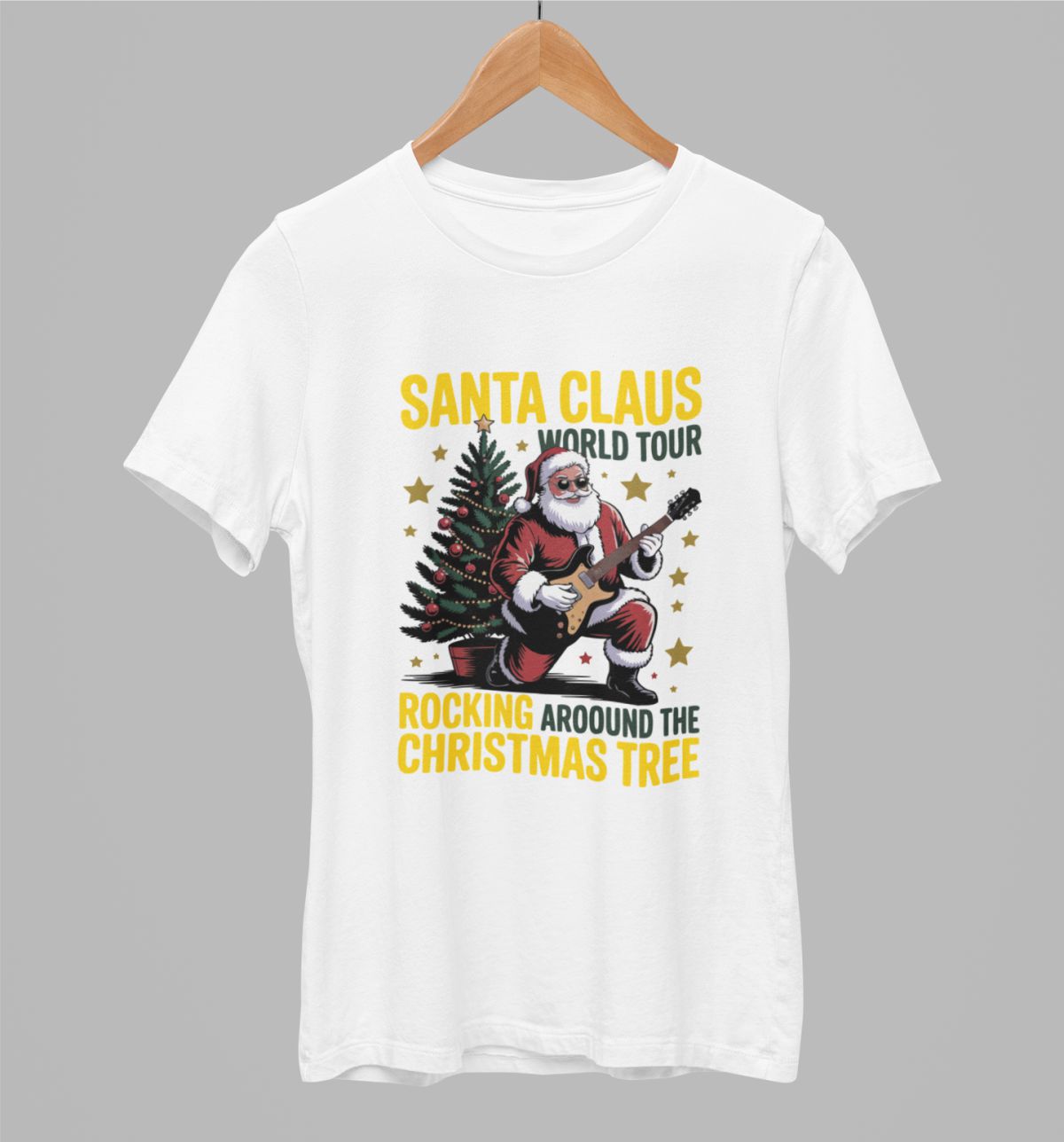 Białe UNISEX koszulka Santa Claus world tour