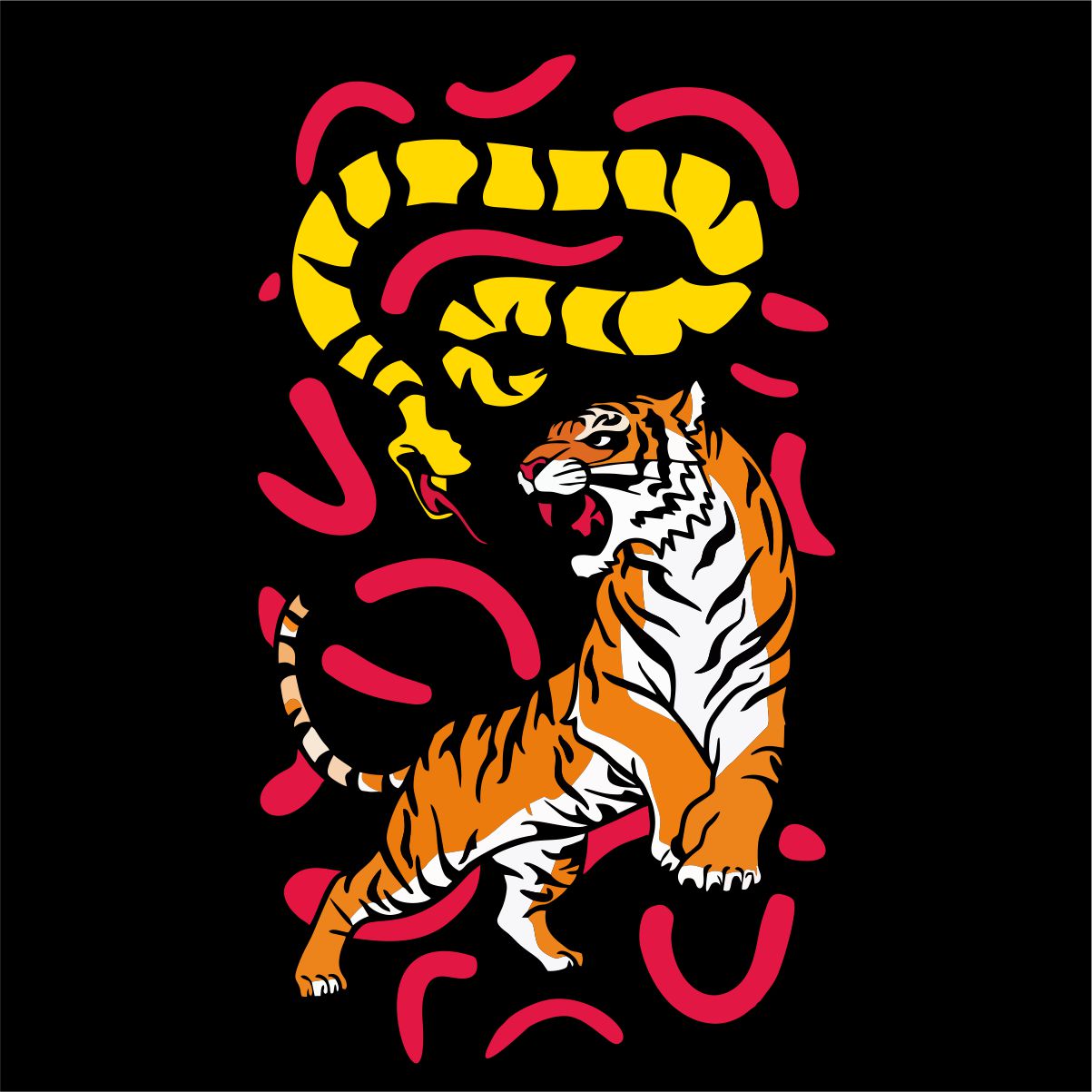 Čierny UNISEX pulóver „Tiger a had“