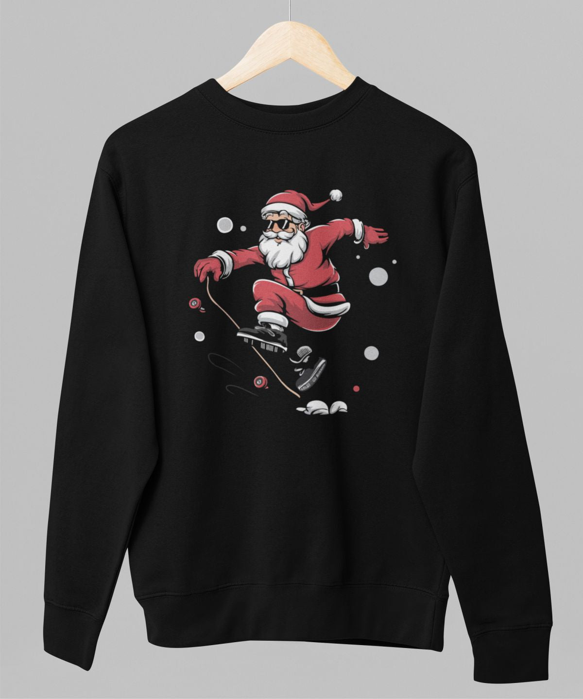 Melns UNISEX džemperis bez kapuces "Steidzamies dāvināt"