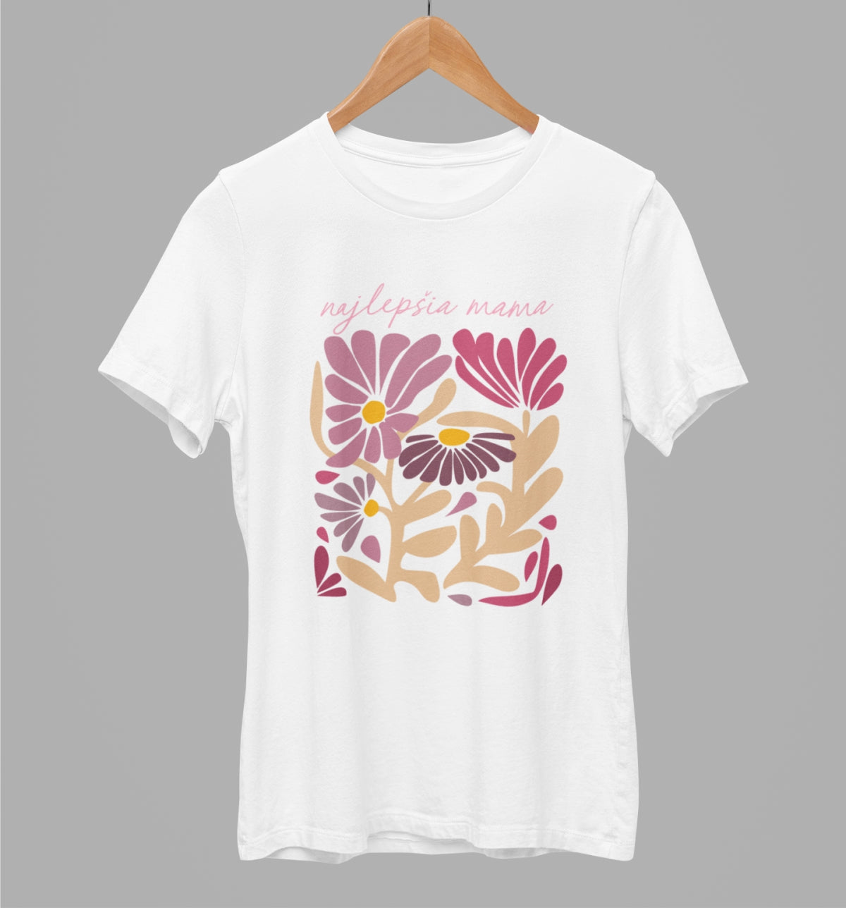 White unisex t-shirt "Mamin kvetinový záhon"