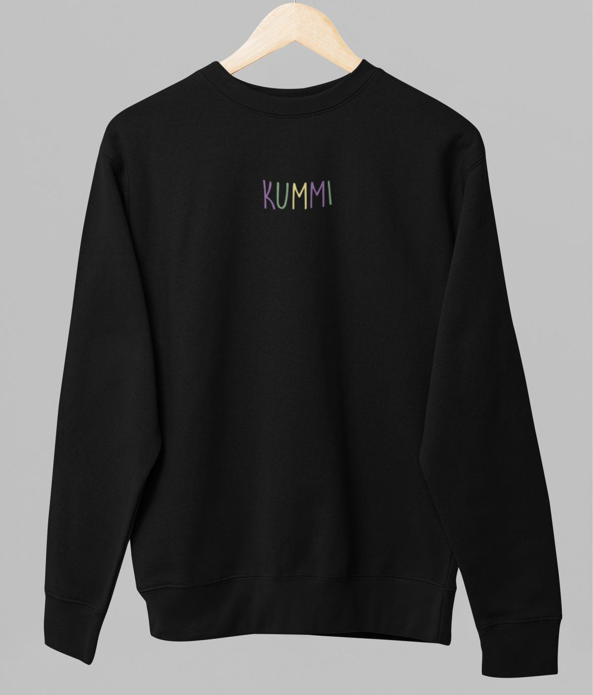 Musta unisex collegepaita "Kummi"