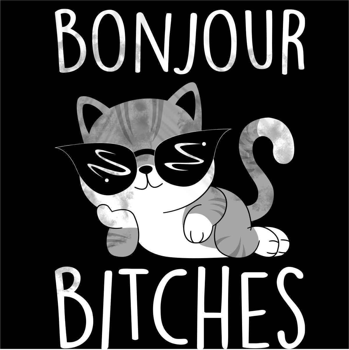Melni UNISEX krekli "Bonjour bitches"