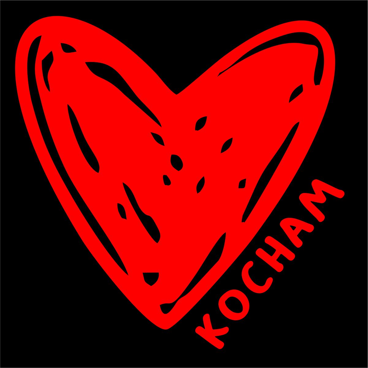 Bluza czarna "Czerwona miłość"