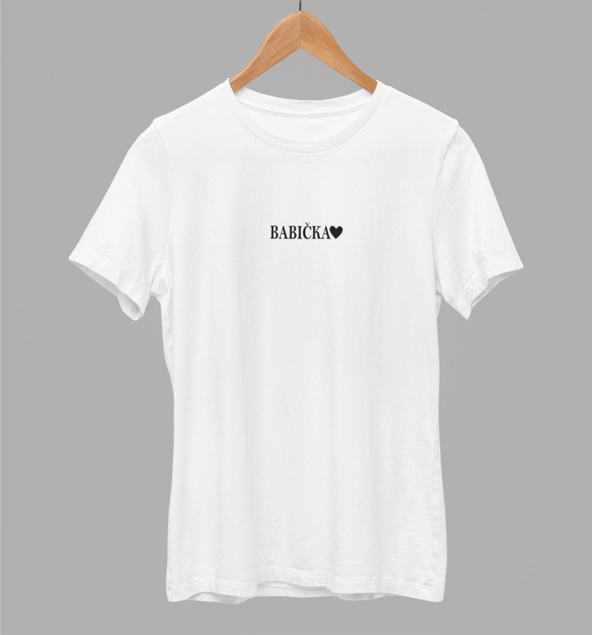 White unisex t-shirt "Minimalistická babička"
