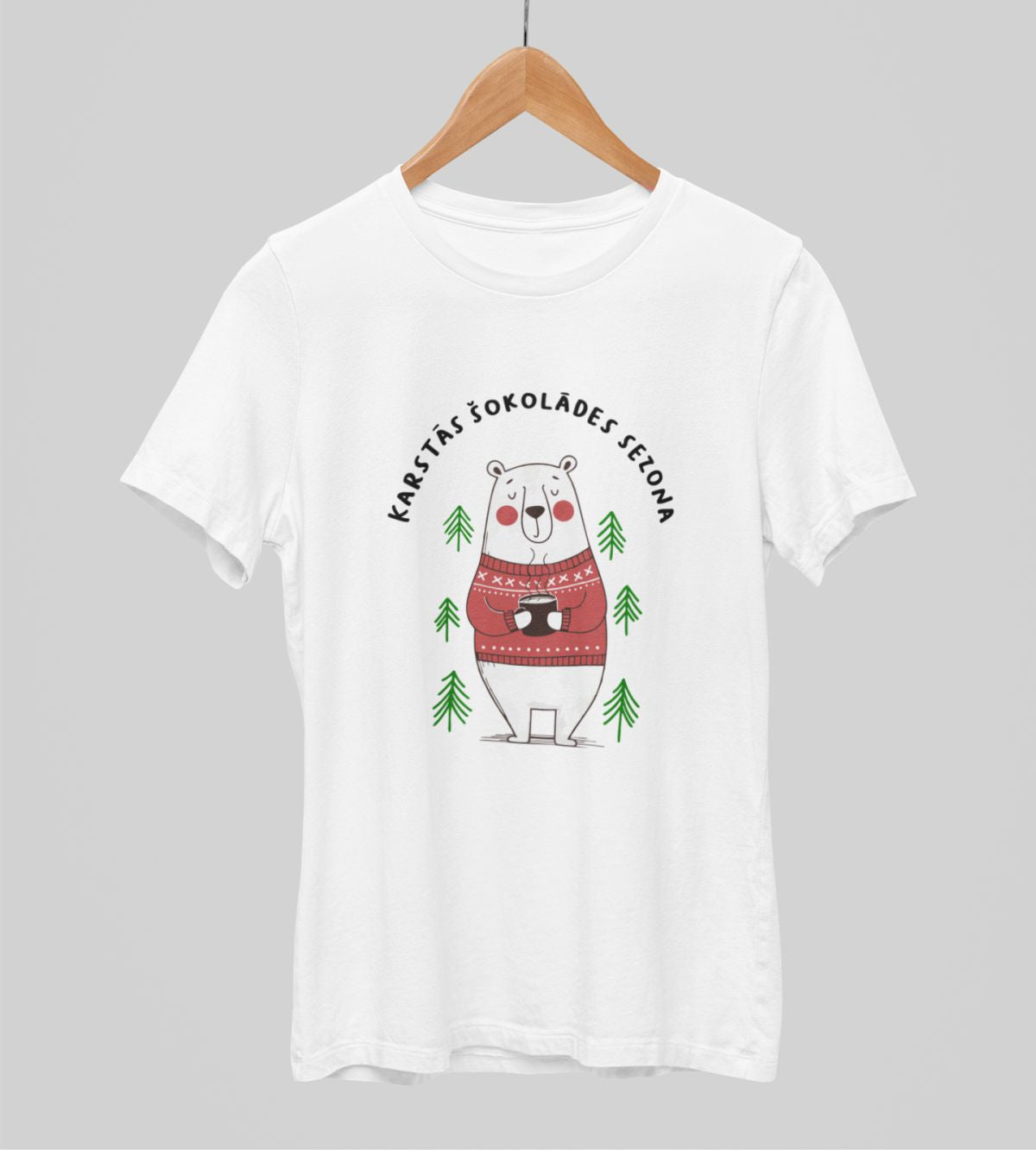 Balti UNISEX krekli "Karstās šokolādes sezona"