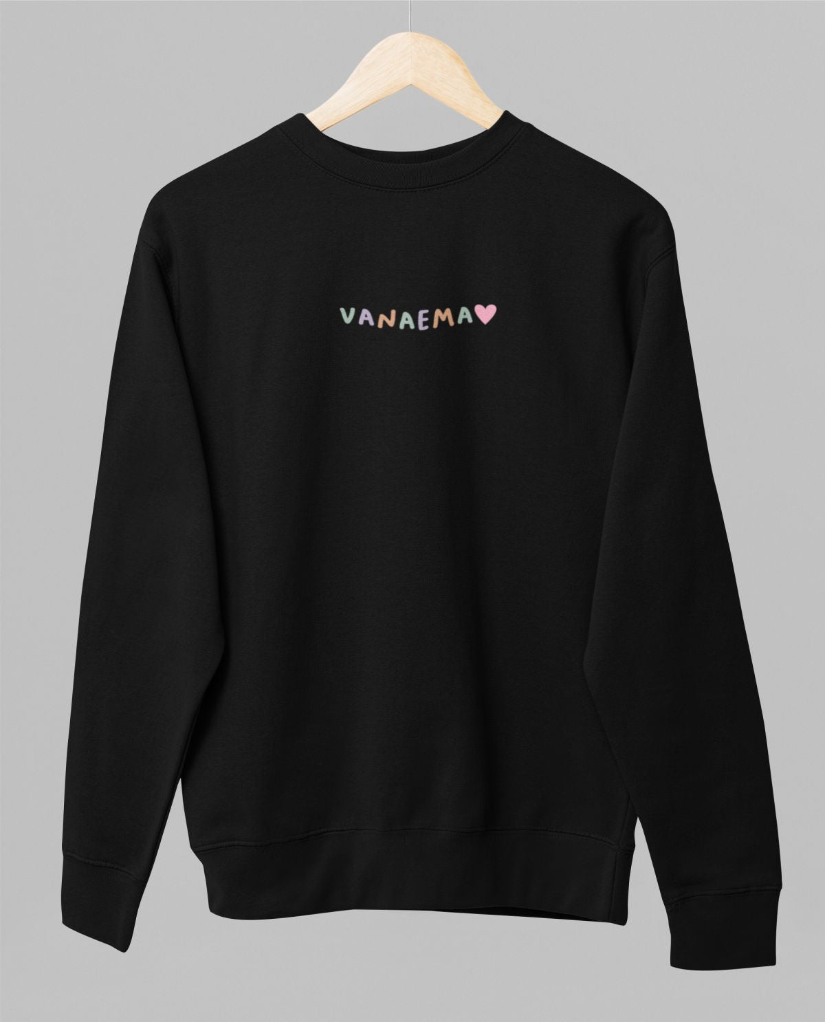 Must UNISEX dressipluus ilma kapuutsita "Värviline vanaema"