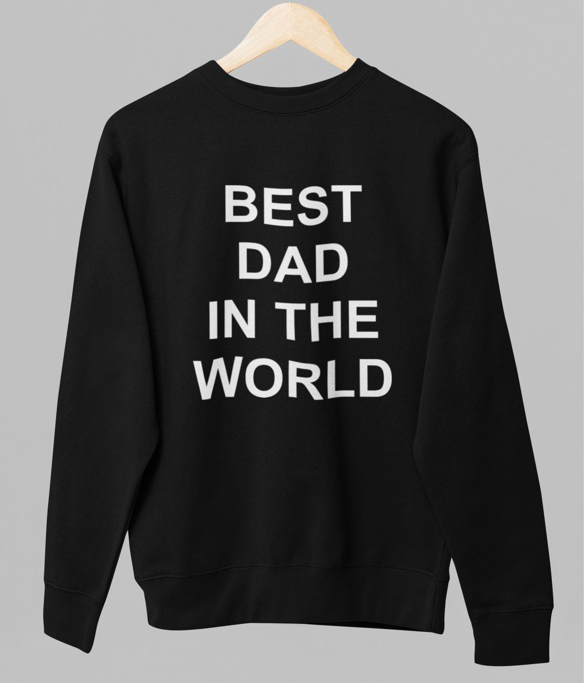 Musta unisex collegepaita "Best dad in the world"
