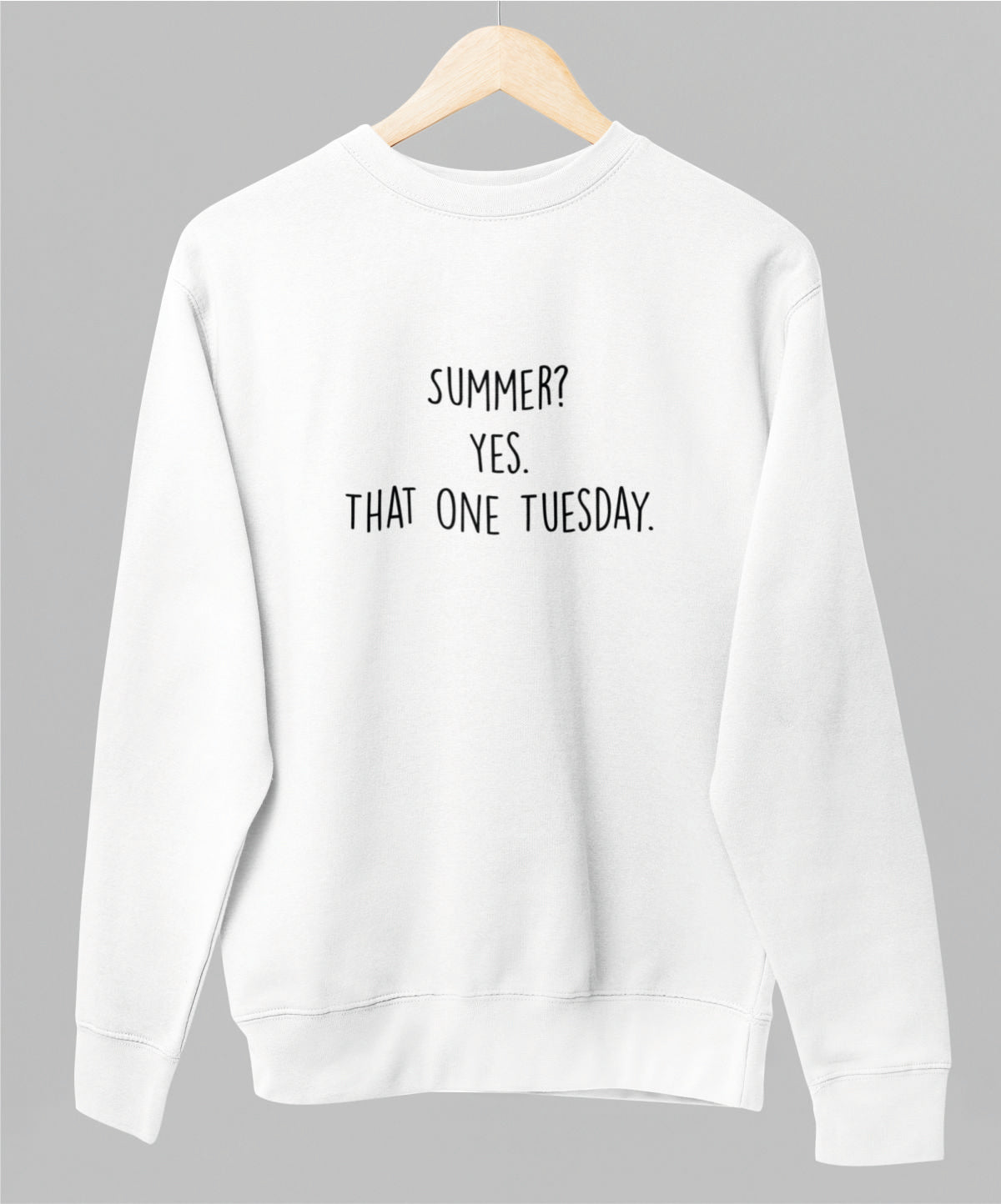 Valkoinen unisex collegepaita "Summer"