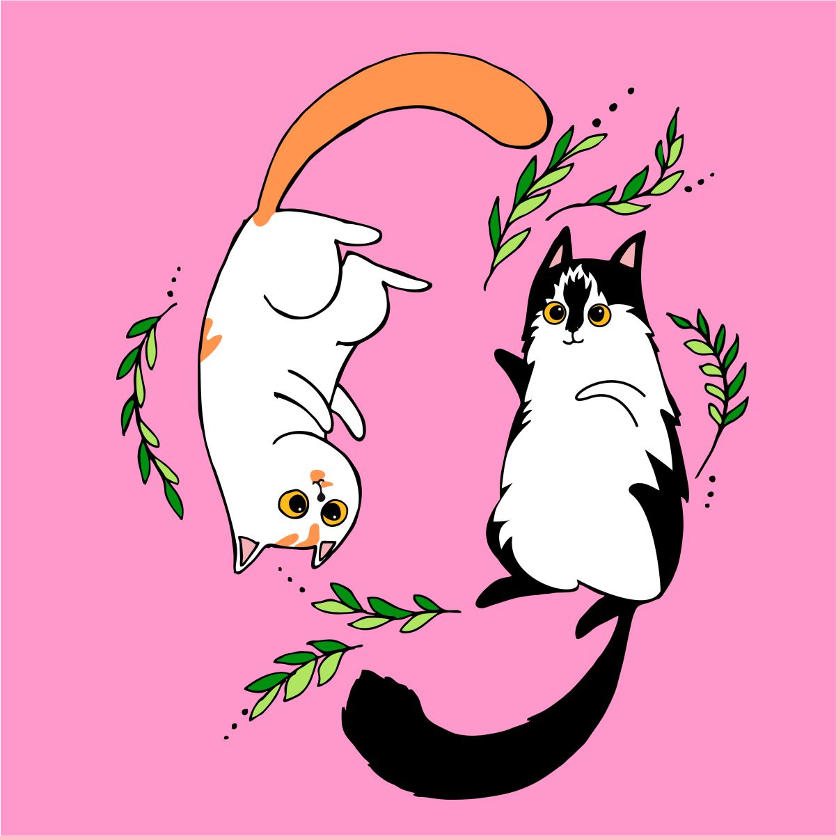 Roosad UNISEX T-särgid "Kassipojad"